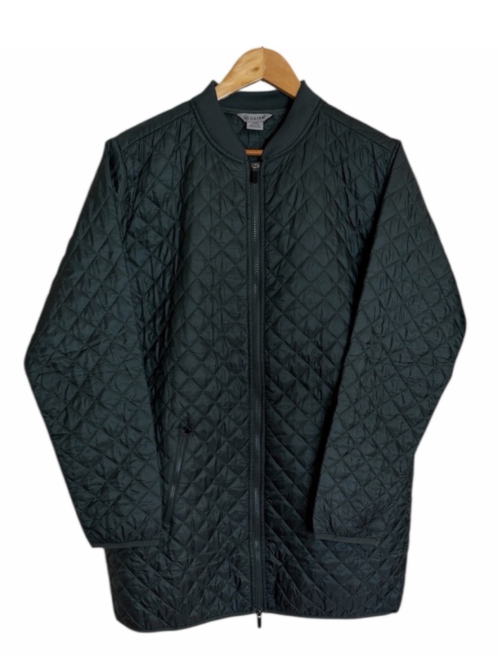 GAIAM Green Quilted Commuter Zip Front Jacket. Size Large.